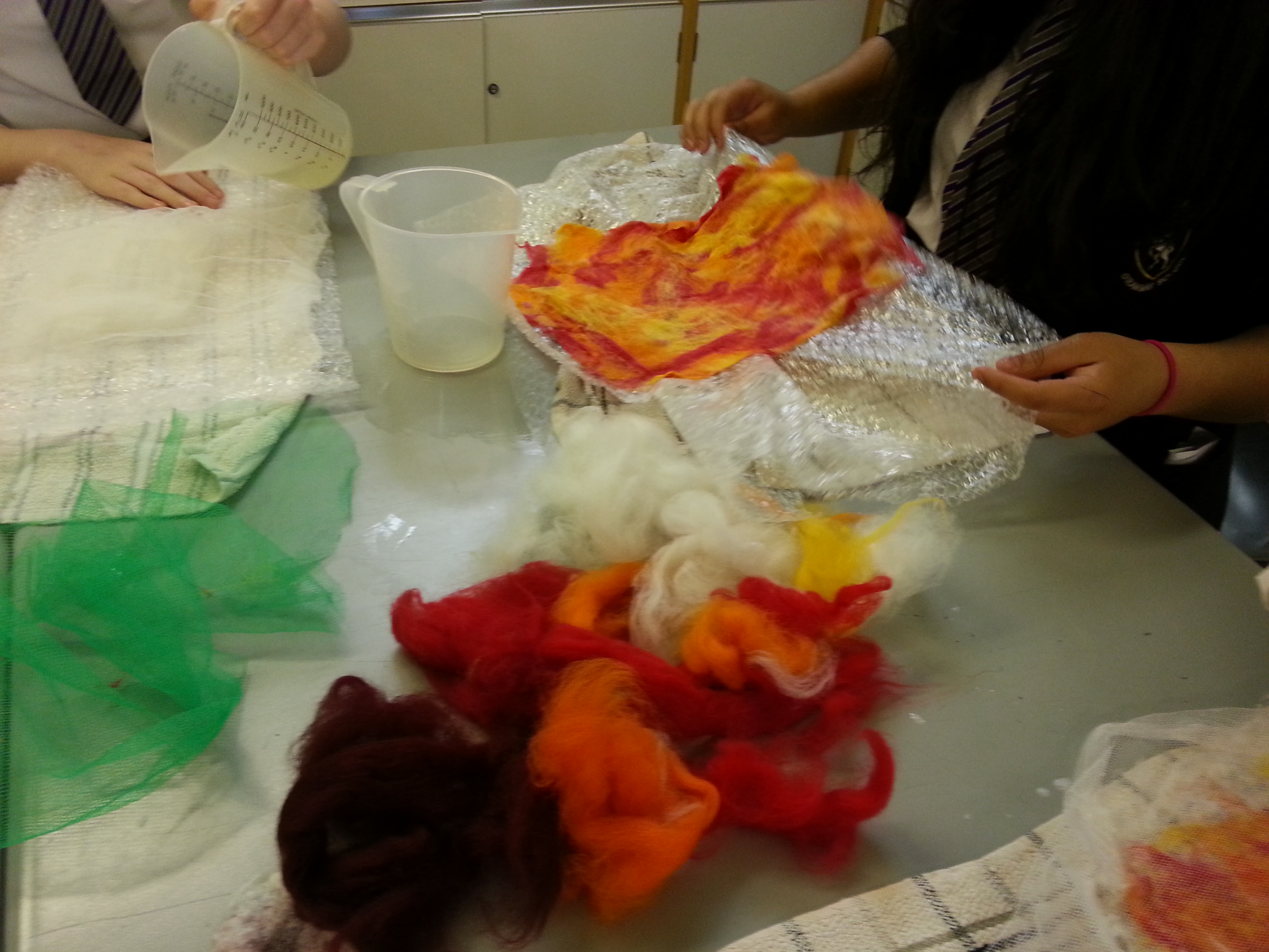 felting session with gcse d ant t students