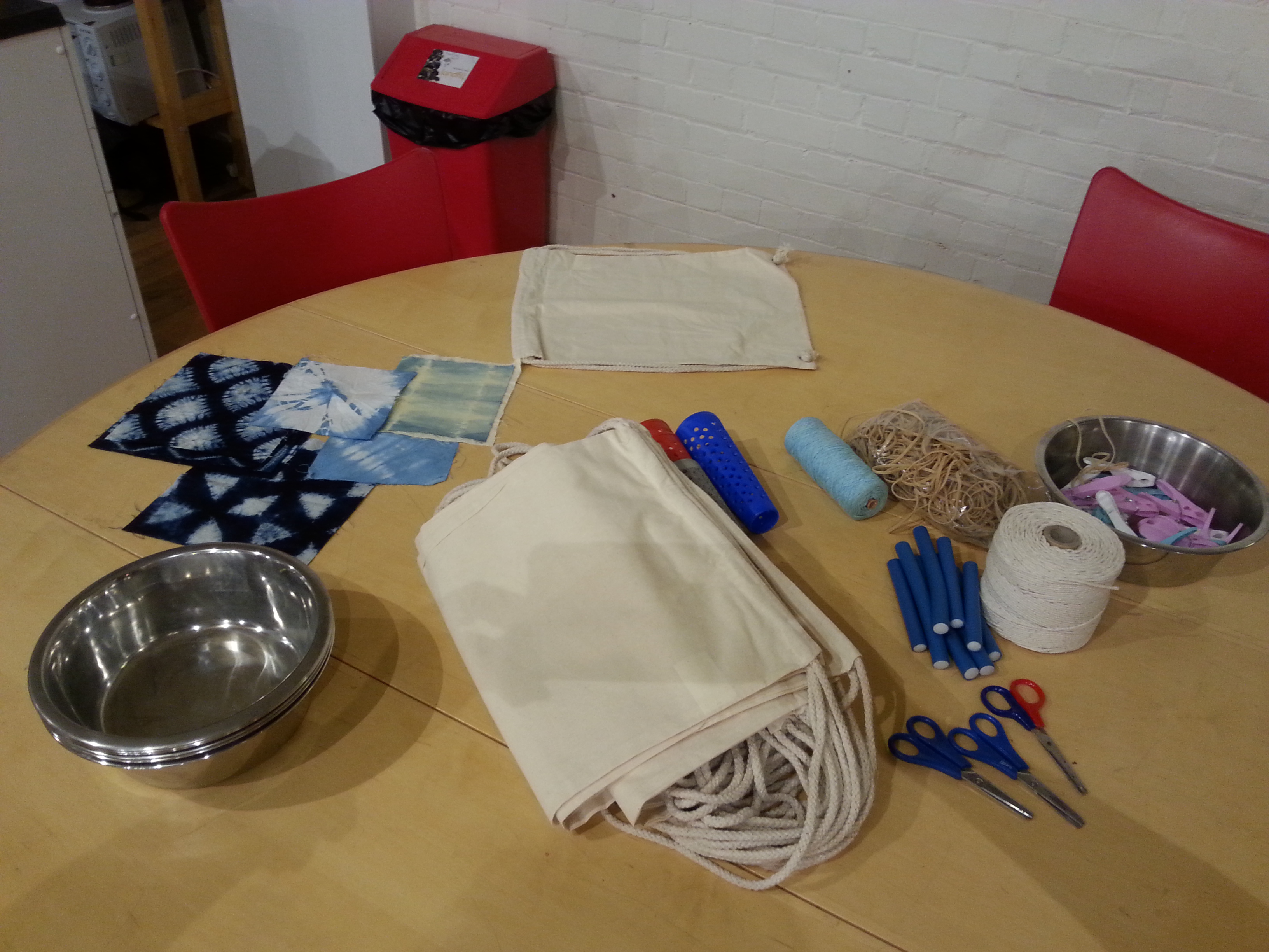 Indigo dyeing workshop with after-school clubs with Debbie Tomkies of Making Futures